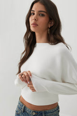 Ribbed Dolman Sleeve Sweater