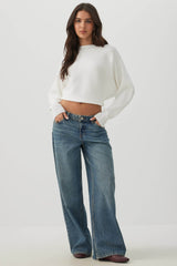 Ribbed Dolman Sleeve Sweater