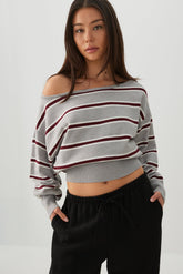 Striped Off Shoulder Sweater