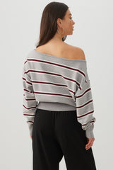 Striped Off Shoulder Sweater