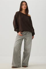 MADESOFT⢠Fleece Off Shoulder Sweatshirt