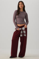 Flowy Twill Wide Leg Pants