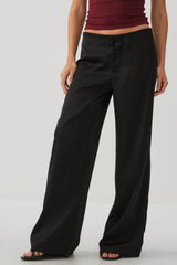Mid Rise Satin Wide Leg Pants