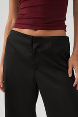 Mid Rise Satin Wide Leg Pants