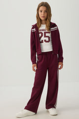 Zip Up Mock Neck Sweatshirt with Lace Details