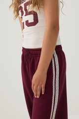 Lace Trim Knit Pants