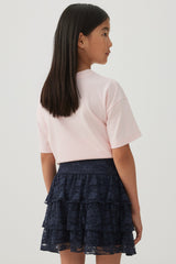 Tiered Lace Mini Skirt
