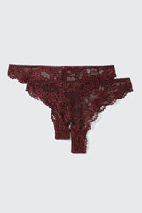 2-Pack Lace Cheeky Panties