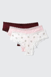 3-Pack Bear Print Cheeky Panties