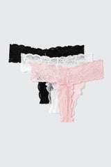 3-Pack Lace Thong Panties