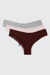 3-Pack Rib Cheeky Panties