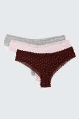 3-Pack Rib Cheeky Panties