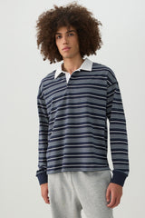 Striped Long Sleeve Polo
