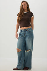 The Off-Duty Fit Low Rise Wide Leg Jean