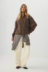 MADESOFT⢠Fleece Oversized Half Zip Sweatshirt