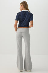 Rib Fold Over Waist Flare Leggings