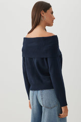 MODERAKNIT⢠Off Shoulder Foldover Sweater