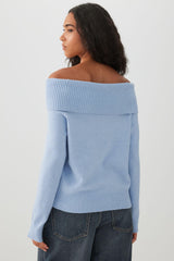 MODERAKNIT⢠Off Shoulder Foldover Sweater