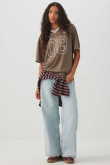 Extra-Long Graphic Mesh T-Shirt