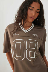 Extra-Long Graphic Mesh T-Shirt