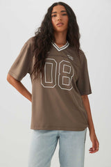 Extra-Long Graphic Mesh T-Shirt