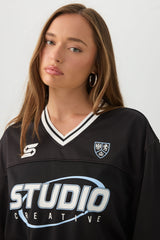 Extra-Long Graphic Mesh T-Shirt