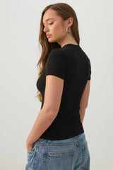Rib Crew Neck T-Shirt