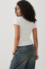 Rib Crew Neck T-Shirt