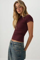 Rib Crew Neck T-Shirt