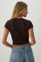 Rib Crew Neck Crop T-Shirt