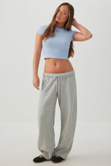 Rib Crew Neck Crop T-Shirt