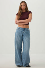 Rib Crew Neck Crop T-Shirt
