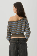 Striped Off Shoulder Sweater