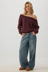 Off Shoulder Knit Sweater