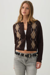 Cropped Button Front Cardigan