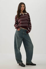 Striped Polo Sweater