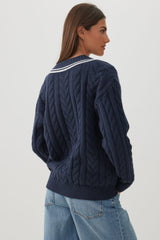 Cable Knit V-Neck Sweater