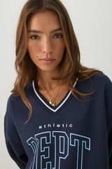 MADESOFT⢠Fleece V-Neck Graphic Sweatshirt