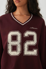 MADESOFT⢠Fleece V-Neck Graphic Sweatshirt