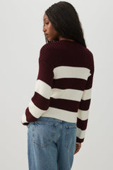 Crop Striped Crew Neck Sweater