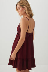 Flowy Ribbon and Lace Trim Mini Dress