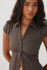 Cap Sleeve Smocked Blouse