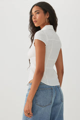 Cap Sleeve Smocked Blouse