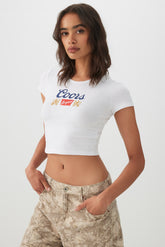 Licensed Coors Graphic Crop T-Shirt