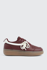 Court Sneakers with Pearl Bow Detail