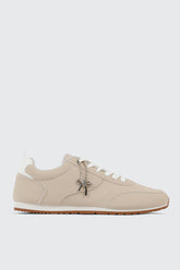 Faux Suede Lace Up Sneakers with Charm