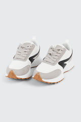 Lace Up Sneakers with Contrast Trim