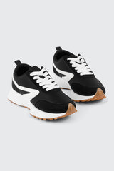 Lace Up Sneakers with Contrast Trim