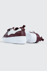 Thick Sole Court Sneakers with Double Lace Detail
