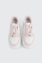 Thick Sole Court Sneakers with Charms